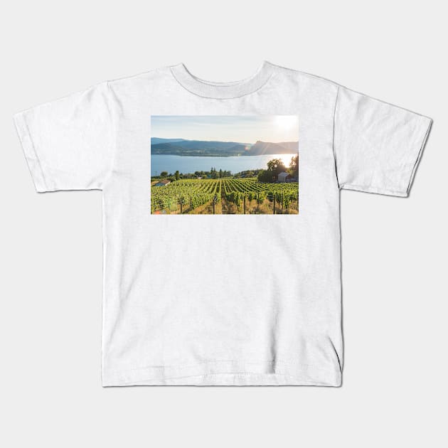 Okanagan Valley Vineyard View Kids T-Shirt by Amy-K-Mitchell